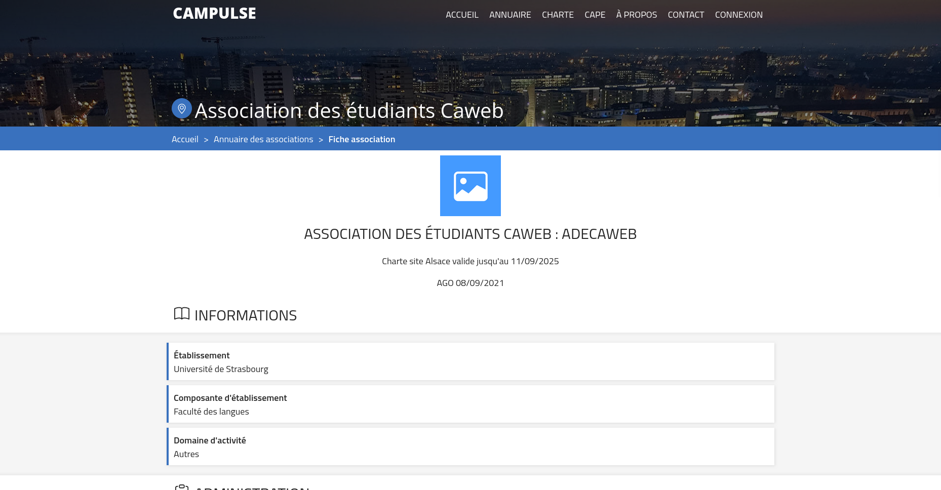 Page d'annuaire de l'association des étudiant-es CAWEB